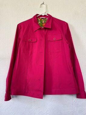Laura Ashley Women's Hot Pink Collar Jacket